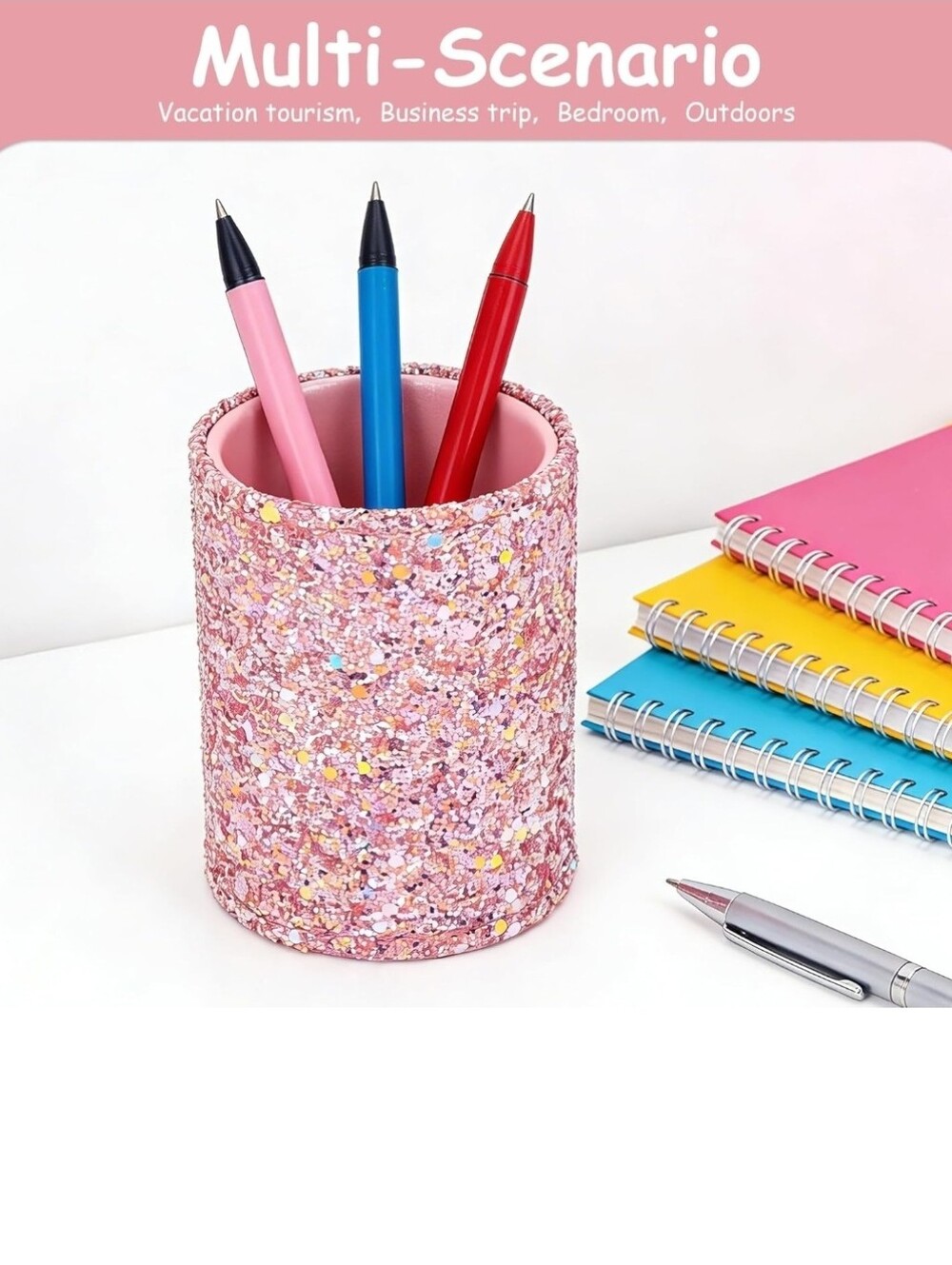 Makeup Brush Holder, Pink Cup for Makeup Organizer - Picture 5 of 8
